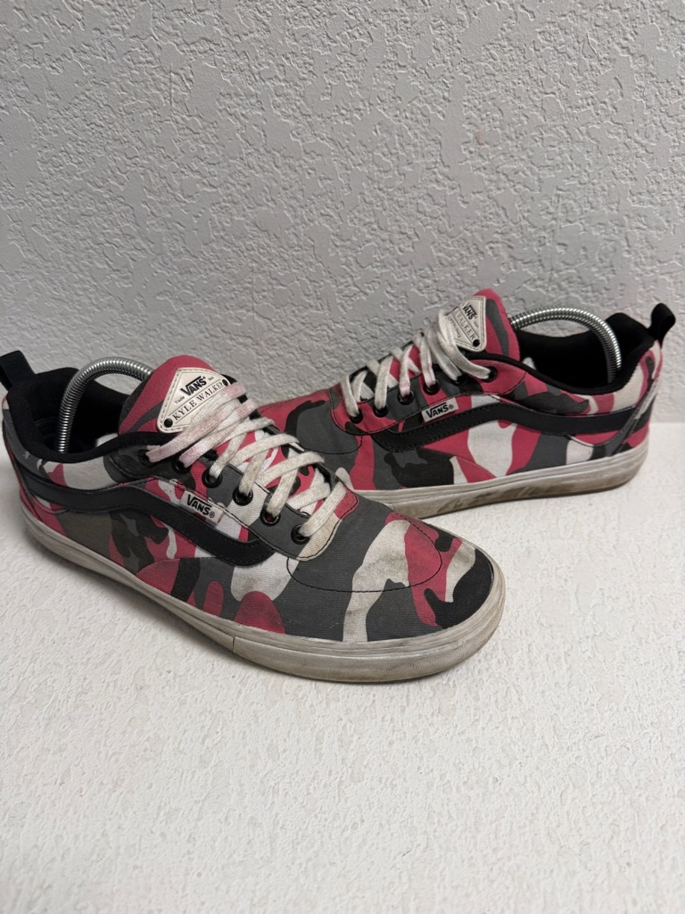 Vans Old Skool Pink, Black & White Camo Sneakers Mens 10